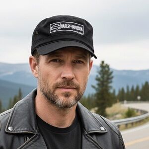 Harley-Davidson Black and White Logo Cap